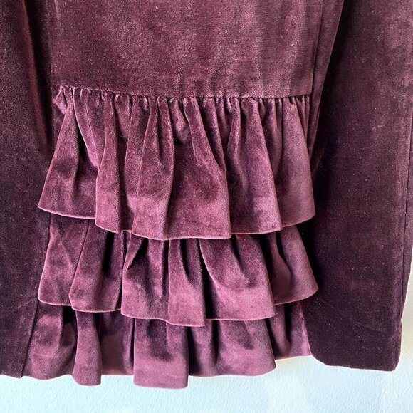 Milly Vintage Velvet Ruffle Skirt 4 - Picture 6 of 11
